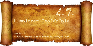 Lumnitzer Teofánia névjegykártya